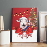 Personalized New Zealand Sheep Christmas Canvas Wall Art Hipi Meri Kirihimete Silver Fern Xmas Tree LT14 - Polynesian Pride