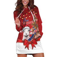 Personalized New Zealand Sheep Christmas Hoodie Dress Hipi Meri Kirihimete Silver Fern Xmas Tree - Polynesian Pride