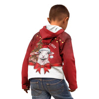 Personalized New Zealand Sheep Christmas Kid Hoodie Hipi Meri Kirihimete Silver Fern Xmas Tree - Polynesian Pride