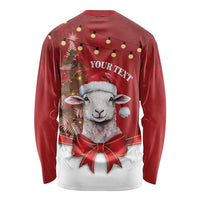 Personalized New Zealand Sheep Christmas Long Sleeve Shirt Hipi Meri Kirihimete Silver Fern Xmas Tree LT14 - Polynesian Pride