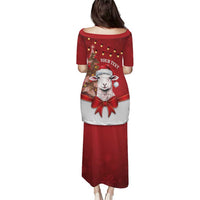 Personalized New Zealand Sheep Christmas Puletasi Hipi Meri Kirihimete Silver Fern Xmas Tree - Polynesian Pride