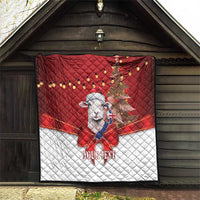 Personalized New Zealand Sheep Christmas Quilt Hipi Meri Kirihimete Silver Fern Xmas Tree - Polynesian Pride