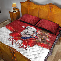 Personalized New Zealand Sheep Christmas Quilt Bed Set Hipi Meri Kirihimete Silver Fern Xmas Tree - Polynesian Pride