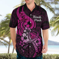 Polynesia Breast Cancer Awareness Hawaiian Shirt Think Pink Polynesian Ribbon Black Version LT14 - Polynesian Pride