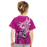 Polynesia Breast Cancer Awareness Kid T Shirt Think Pink Polynesian Ribbon White Version LT14 - Polynesian Pride