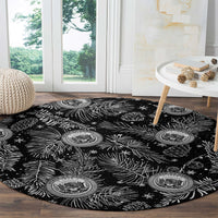 Hawaii Christmas Round Carpet Tropical Style With Coat Of Arms LT14 - Polynesian Pride