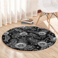 Hawaii Christmas Round Carpet Tropical Style With Coat Of Arms LT14 - Polynesian Pride