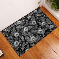 Hawaii Christmas Rubber Doormat Tropical Style With Coat Of Arms LT14 Black - Polynesian Pride