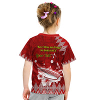 Personalised Tonga King Tupou I Day Kid T Shirt Tongan Ngatu Pattern With Crown LT14 - Polynesian Pride