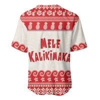 Red Mele Kalikimaka Hawaii Baseball Jersey Funny Ho Ho Ho Santa Shaka - Polynesian Pride