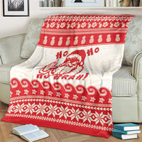 Red Mele Kalikimaka Hawaii Blanket Funny Ho Ho Ho Santa Shaka - Polynesian Pride