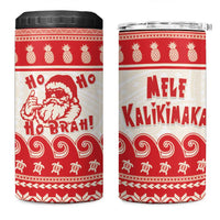 Red Mele Kalikimaka Hawaii 4 in 1 Can Cooler Tumbler Funny Ho Ho Ho Santa Shaka - Polynesian Pride