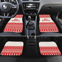 Red Mele Kalikimaka Hawaii Car Mats Funny Ho Ho Ho Santa Shaka - Polynesian Pride