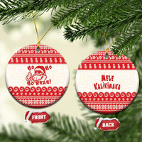 Red Mele Kalikimaka Hawaii Ceramic Ornament Funny Ho Ho Ho Santa Shaka - Polynesian Pride