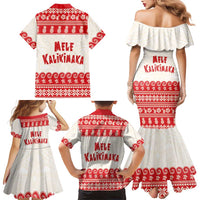 Red Mele Kalikimaka Hawaii Family Matching Mermaid Dress and Hawaiian Shirt Funny Ho Ho Ho Santa Shaka LT14 - Polynesian Pride