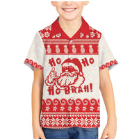Red Mele Kalikimaka Hawaii Family Matching Mermaid Dress and Hawaiian Shirt Funny Ho Ho Ho Santa Shaka - Polynesian Pride