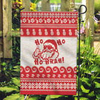 Red Mele Kalikimaka Hawaii Garden Flag Funny Ho Ho Ho Santa Shaka - Polynesian Pride