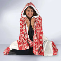 Red Mele Kalikimaka Hawaii Hooded Blanket Funny Ho Ho Ho Santa Shaka - Polynesian Pride