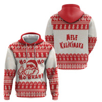 Red Mele Kalikimaka Hawaii Hoodie Funny Ho Ho Ho Santa Shaka - Polynesian Pride