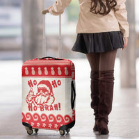 Red Mele Kalikimaka Hawaii Luggage Cover Funny Ho Ho Ho Santa Shaka LT14 - Polynesian Pride