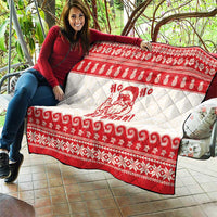 Red Mele Kalikimaka Hawaii Quilt Funny Ho Ho Ho Santa Shaka - Polynesian Pride