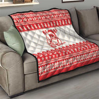 Red Mele Kalikimaka Hawaii Quilt Funny Ho Ho Ho Santa Shaka - Polynesian Pride