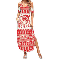 Red Mele Kalikimaka Hawaii Summer Maxi Dress Funny Ho Ho Ho Santa Shaka LT14 Women Red - Polynesian Pride