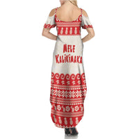 Red Mele Kalikimaka Hawaii Summer Maxi Dress Funny Ho Ho Ho Santa Shaka LT14 - Polynesian Pride