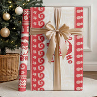 Red Mele Kalikimaka Hawaii Wrapping Paper Funny Ho Ho Ho Santa Shaka - Polynesian Pride