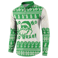 Green Mele Kalikimaka Hawaii Button Sweatshirt Funny Ho Ho Ho Santa Shaka - Polynesian Pride