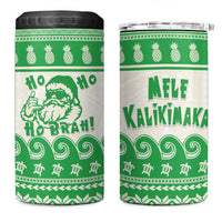 Green Mele Kalikimaka Hawaii 4 in 1 Can Cooler Tumbler Funny Ho Ho Ho Santa Shaka - Polynesian Pride