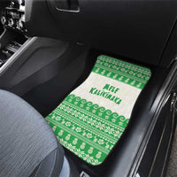 Green Mele Kalikimaka Hawaii Car Mats Funny Ho Ho Ho Santa Shaka - Polynesian Pride