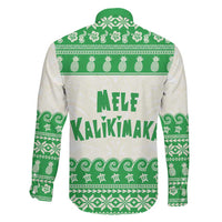 Green Mele Kalikimaka Hawaii Family Matching Long Sleeve Bodycon Dress and Hawaiian Shirt Funny Ho Ho Ho Santa Shaka LT14 - Polynesian Pride