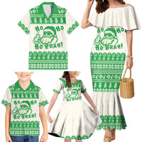 Green Mele Kalikimaka Hawaii Family Matching Mermaid Dress and Hawaiian Shirt Funny Ho Ho Ho Santa Shaka LT14 - Polynesian Pride