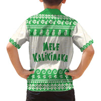 Green Mele Kalikimaka Hawaii Family Matching Off Shoulder Short Dress and Hawaiian Shirt Funny Ho Ho Ho Santa Shaka LT14 - Polynesian Pride