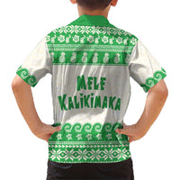 Green Mele Kalikimaka Hawaii Family Matching Summer Maxi Dress and Hawaiian Shirt Funny Ho Ho Ho Santa Shaka LT14 - Polynesian Pride