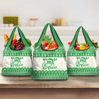 Green Mele Kalikimaka Hawaii Grocery Bag Funny Ho Ho Ho Santa Shaka - Polynesian Pride
