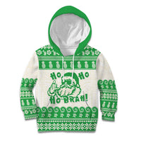 Green Mele Kalikimaka Hawaii Kid Hoodie Funny Ho Ho Ho Santa Shaka - Polynesian Pride