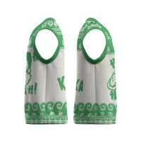 Green Mele Kalikimaka Hawaii Christmas Knitted V-Neck Vest Funny Ho Ho Ho Santa Shaka - Polynesian Pride