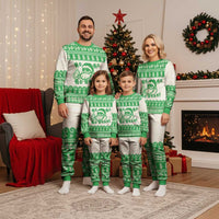 Green Mele Kalikimaka Hawaii Christmas Pajama Set Funny Ho Ho Ho Santa Shaka - Polynesian Pride