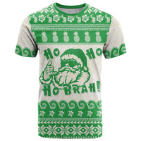 Green Mele Kalikimaka Hawaii T Shirt Funny Ho Ho Ho Santa Shaka LT14 Green - Polynesian Pride