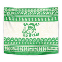 Green Mele Kalikimaka Hawaii Tapestry Funny Ho Ho Ho Santa Shaka - Polynesian Pride