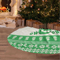 Green Mele Kalikimaka Hawaii Tree Skirt Funny Ho Ho Ho Santa Shaka - Polynesian Pride
