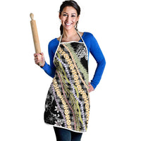 Black Palaka Hawaii Leis Apron Hawaiian-plaid Elegant Tropical Vibes - Polynesian Pride