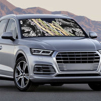 Black Palaka Hawaii Leis Auto Sun Shade Hawaiian-plaid Elegant Tropical Vibes - Polynesian Pride