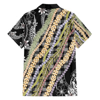 Black Palaka Hawaii Leis Family Matching Tank Maxi Dress and Hawaiian Shirt Hawaiian-plaid Elegant Tropical Vibes LT14 - Polynesian Pride