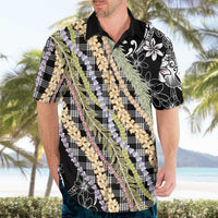 Black Palaka Hawaii Leis Hawaiian Shirt Hawaiian-plaid Elegant Tropical Vibes - Polynesian Pride