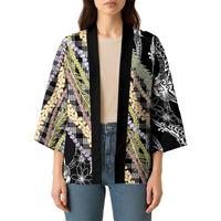 Black Palaka Hawaii Leis Kimono Hawaiian-plaid Elegant Tropical Vibes - Polynesian Pride