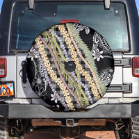 Black Palaka Hawaii Leis Spare Tire Cover Hawaiian-plaid Elegant Tropical Vibes - Polynesian Pride