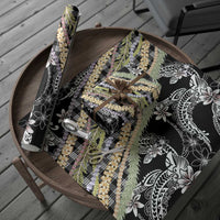 Black Palaka Hawaii Leis Wrapping Paper Hawaiian-plaid Elegant Tropical Vibes - Polynesian Pride